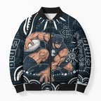 Personalized Carlton Blues Rugby Bomber Puffer Jacket Aboriginal Dot Art - Dreamtime Football Mascot
