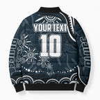 Personalized Carlton Blues Rugby Bomber Puffer Jacket Aboriginal Dot Art - Dreamtime Football Mascot