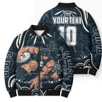Personalized Carlton Blues Rugby Bomber Puffer Jacket Aboriginal Dot Art - Dreamtime Football Mascot