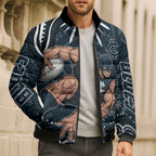 Personalized Carlton Blues Rugby Bomber Puffer Jacket Aboriginal Dot Art - Dreamtime Football Mascot