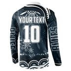 Personalized Carlton Blues Rugby Button Sweatshirt Aboriginal Dot Art - Dreamtime Football Mascot