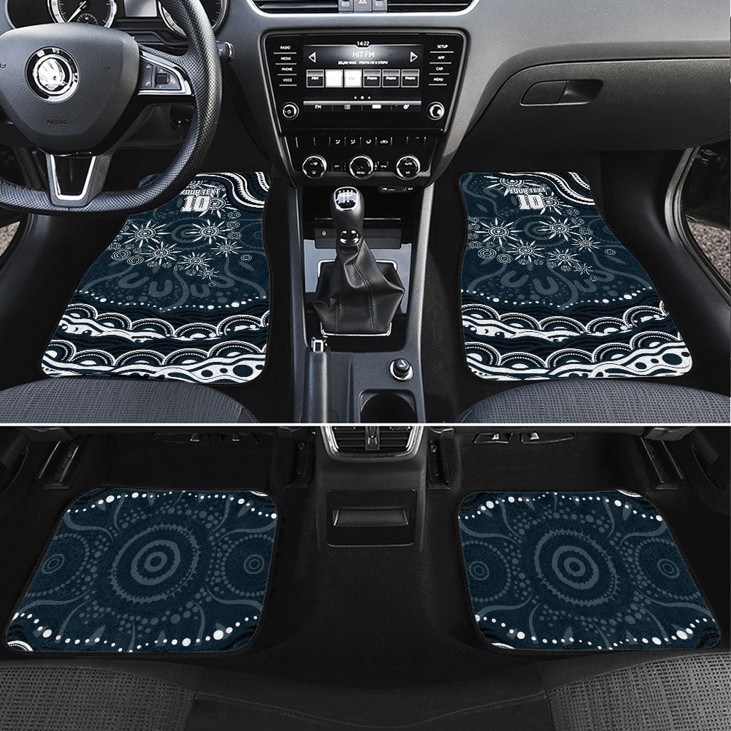 Personalized Carlton Blues Rugby Car Mats Aboriginal Dot Art - Dreamtime Football Mascot