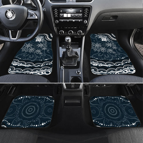 Personalized Carlton Blues Rugby Car Mats Aboriginal Dot Art - Dreamtime Football Mascot
