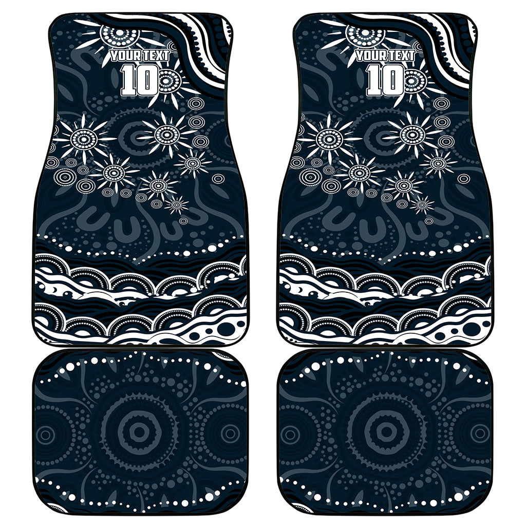 Personalized Carlton Blues Rugby Car Mats Aboriginal Dot Art - Dreamtime Football Mascot