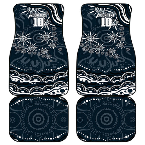 Personalized Carlton Blues Rugby Car Mats Aboriginal Dot Art - Dreamtime Football Mascot