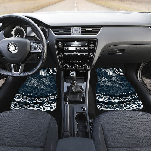 Personalized Carlton Blues Rugby Car Mats Aboriginal Dot Art - Dreamtime Football Mascot