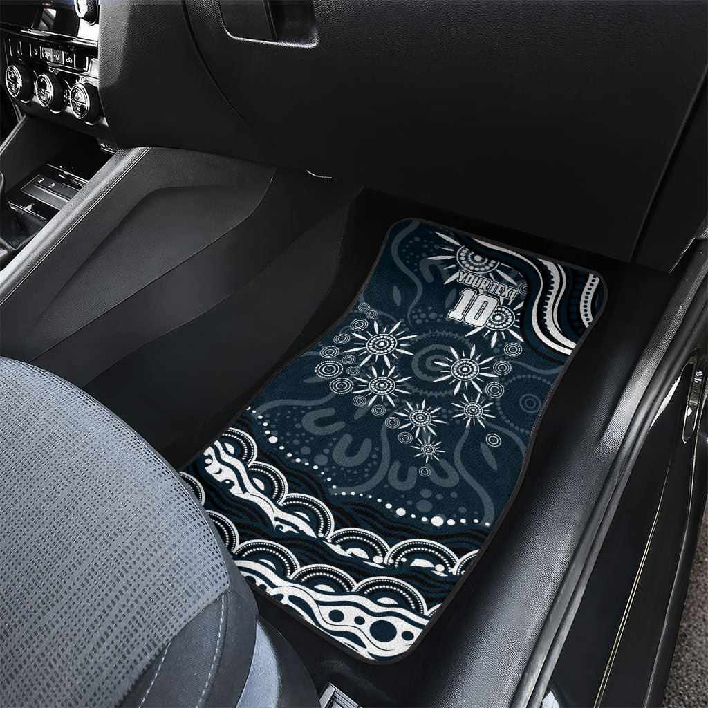 Personalized Carlton Blues Rugby Car Mats Aboriginal Dot Art - Dreamtime Football Mascot