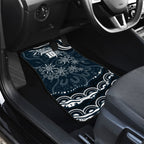 Personalized Carlton Blues Rugby Car Mats Aboriginal Dot Art - Dreamtime Football Mascot