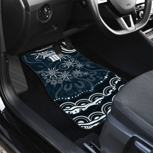 Personalized Carlton Blues Rugby Car Mats Aboriginal Dot Art - Dreamtime Football Mascot