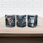 Personalized Carlton Blues Rugby Ceramic Mug Aboriginal Dot Art - Dreamtime Football Mascot