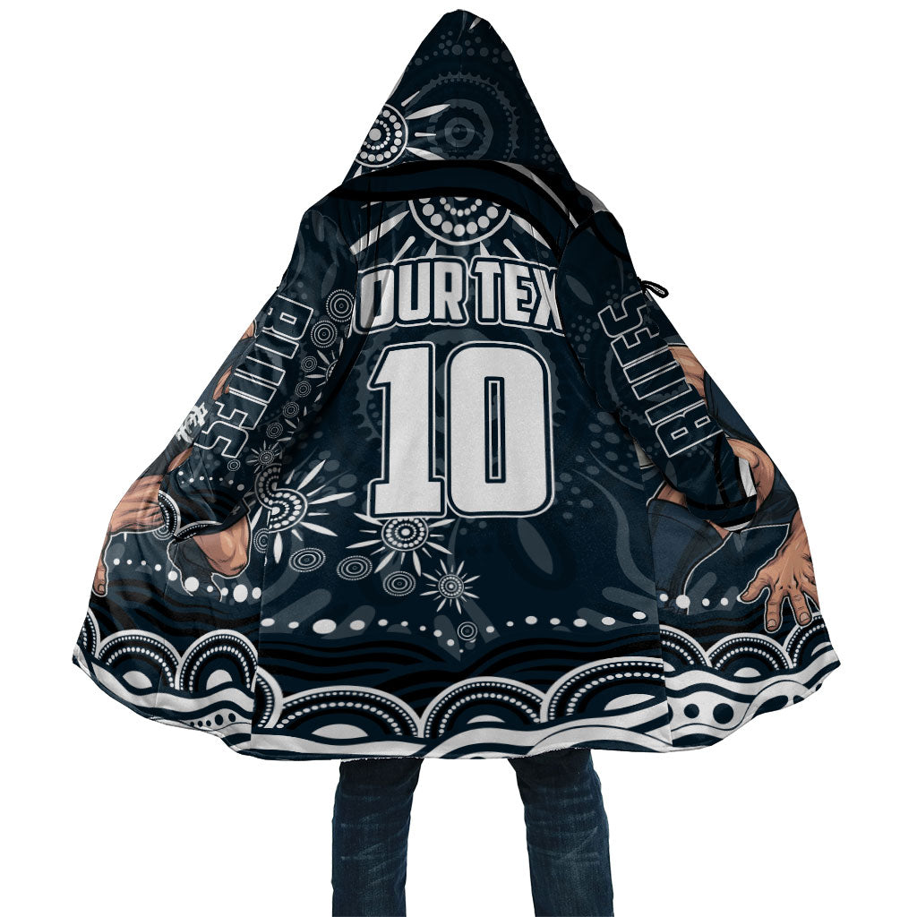 Personalized Carlton Blues Rugby Cloak Aboriginal Dot Art - Dreamtime Football Mascot