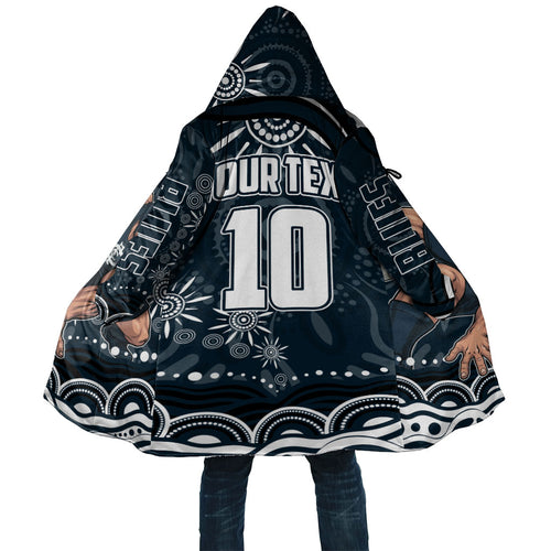 Personalized Carlton Blues Rugby Cloak Aboriginal Dot Art - Dreamtime Football Mascot
