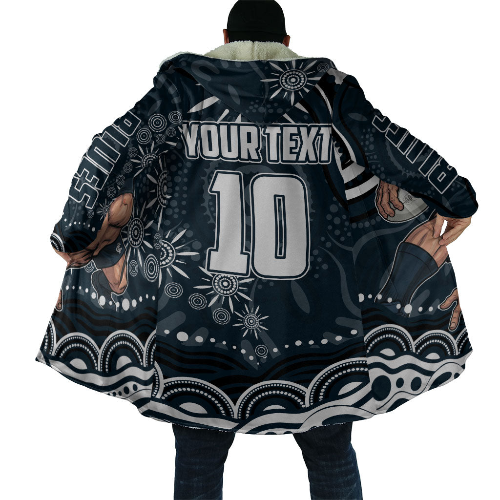 Personalized Carlton Blues Rugby Cloak Aboriginal Dot Art - Dreamtime Football Mascot