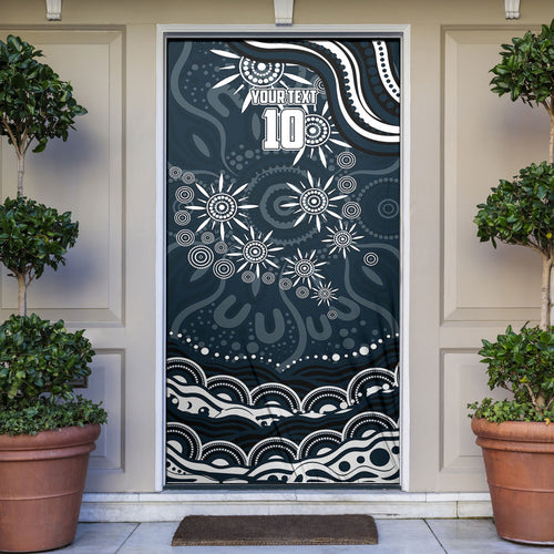 Personalized Carlton Blues Rugby Door Cover Aboriginal Dot Art - Dreamtime Football Mascot