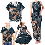 Personalized Carlton Blues Rugby Family Matching Tank Maxi Dress and Hawaiian Shirt Aboriginal Dot Art - Dreamtime Football Mascot