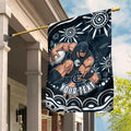Personalized Carlton Blues Rugby Garden Flag Aboriginal Dot Art - Dreamtime Football Mascot