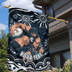 Personalized Carlton Blues Rugby Garden Flag Aboriginal Dot Art - Dreamtime Football Mascot