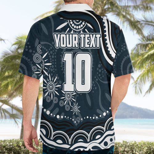 Personalized Carlton Blues Rugby Hawaiian Shirt Aboriginal Dot Art - Dreamtime Football Mascot