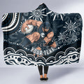 Personalized Carlton Blues Rugby Hooded Blanket Aboriginal Dot Art - Dreamtime Football Mascot