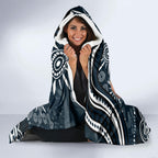 Personalized Carlton Blues Rugby Hooded Blanket Aboriginal Dot Art - Dreamtime Football Mascot