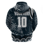 Personalized Carlton Blues Rugby Hoodie Aboriginal Dot Art - Dreamtime Football Mascot