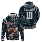 Personalized Carlton Blues Rugby Hoodie Aboriginal Dot Art - Dreamtime Football Mascot