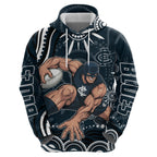 Personalized Carlton Blues Rugby Hoodie Aboriginal Dot Art - Dreamtime Football Mascot
