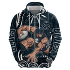 Personalized Carlton Blues Rugby Hoodie Aboriginal Dot Art - Dreamtime Football Mascot