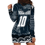 Personalized Carlton Blues Rugby Hoodie Dress Aboriginal Dot Art - Dreamtime Football Mascot
