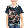 Personalized Carlton Blues Rugby Kid Hawaiian Shirt Aboriginal Dot Art - Dreamtime Football Mascot
