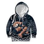 Personalized Carlton Blues Rugby Kid Hoodie Aboriginal Dot Art - Dreamtime Football Mascot