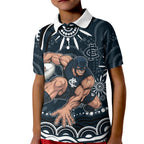 Personalized Carlton Blues Rugby Kid Polo Shirt Aboriginal Dot Art - Dreamtime Football Mascot