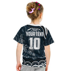 Personalized Carlton Blues Rugby Kid T Shirt Aboriginal Dot Art - Dreamtime Football Mascot