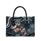 Personalized Carlton Blues Rugby Leather Bag Aboriginal Dot Art - Dreamtime Football Mascot