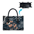 Personalized Carlton Blues Rugby Leather Bag Aboriginal Dot Art - Dreamtime Football Mascot