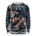 Personalized Carlton Blues Rugby Long Sleeve Shirt Aboriginal Dot Art - Dreamtime Football Mascot