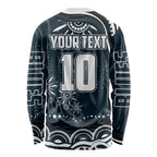 Personalized Carlton Blues Rugby Long Sleeve Shirt Aboriginal Dot Art - Dreamtime Football Mascot