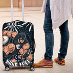 Personalized Carlton Blues Rugby Luggage Cover Aboriginal Dot Art - Dreamtime Football Mascot