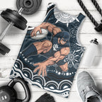 Personalized Carlton Blues Rugby Men Tank Top Aboriginal Dot Art - Dreamtime Football Mascot