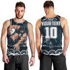 Personalized Carlton Blues Rugby Men Tank Top Aboriginal Dot Art - Dreamtime Football Mascot