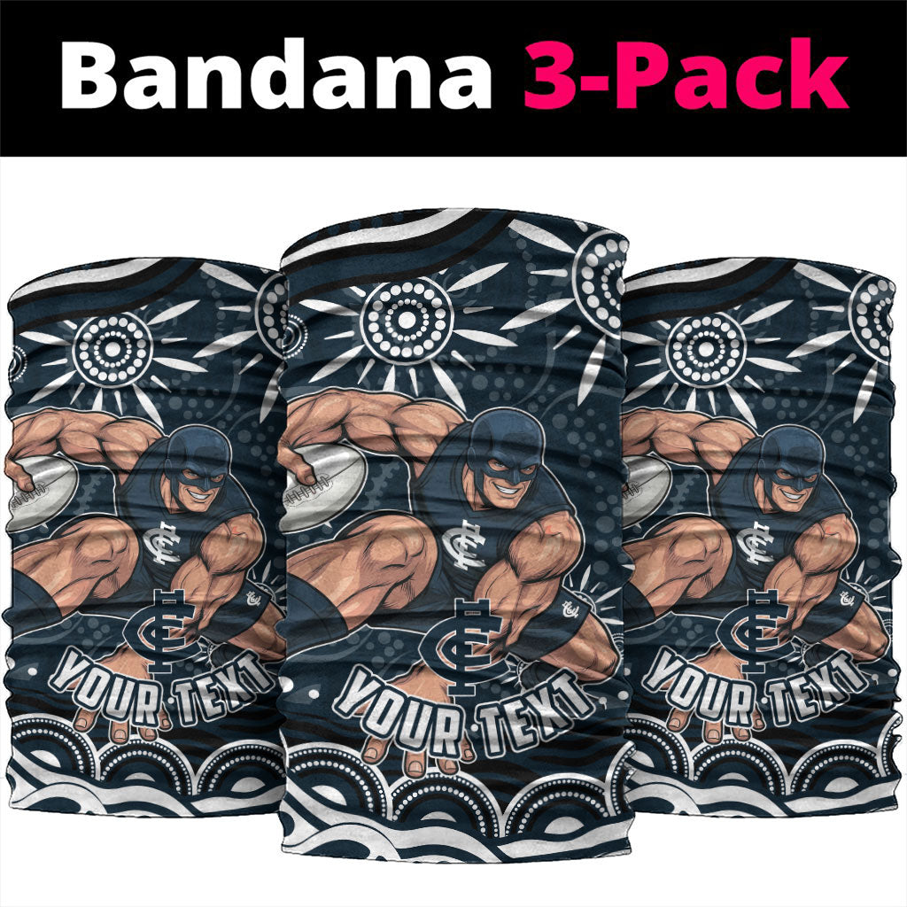 Personalized Carlton Blues Rugby Neck Gaiter Aboriginal Dot Art - Dreamtime Football Mascot