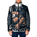 Personalized Carlton Blues Rugby Padded Jacket Aboriginal Dot Art - Dreamtime Football Mascot