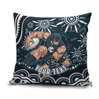 Personalized Carlton Blues Rugby Pillow Cover Aboriginal Dot Art - Dreamtime Football Mascot