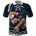 Personalized Carlton Blues Rugby Polo Shirt Aboriginal Dot Art - Dreamtime Football Mascot