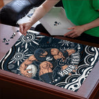 Personalized Carlton Blues Rugby Puzzle Aboriginal Dot Art - Dreamtime Football Mascot
