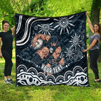 Personalized Carlton Blues Rugby Quilt Aboriginal Dot Art - Dreamtime Football Mascot