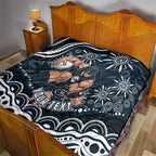 Personalized Carlton Blues Rugby Quilt Aboriginal Dot Art - Dreamtime Football Mascot