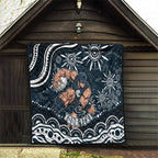 Personalized Carlton Blues Rugby Quilt Aboriginal Dot Art - Dreamtime Football Mascot