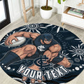 Personalized Carlton Blues Rugby Round Carpet Aboriginal Dot Art - Dreamtime Football Mascot