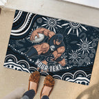 Personalized Carlton Blues Rugby Rubber Doormat Aboriginal Dot Art - Dreamtime Football Mascot